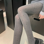 格雷系灰色小圆点打底袜裤袜外穿空姐灰提花波点显瘦连裤袜秋冬棉