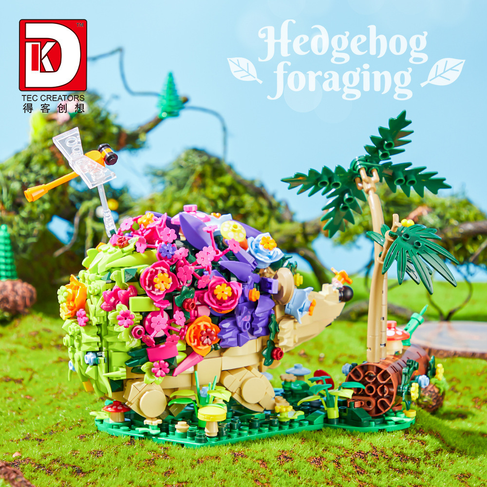 Deke 6018 Animal Flower Hedgehog Foraging Children's Educational Building Blocks Toy Birthday Gift Compatible with Lego