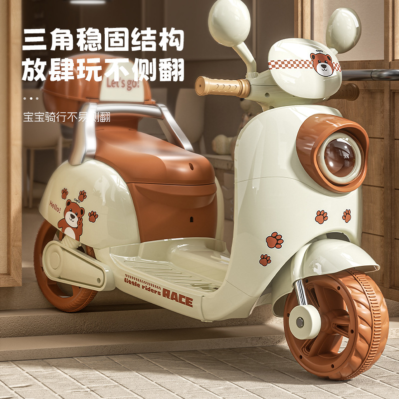 Motocicleta eléctrica para niños, triciclo recargable, juguetes de control remoto para bebés para hombres y mujeres