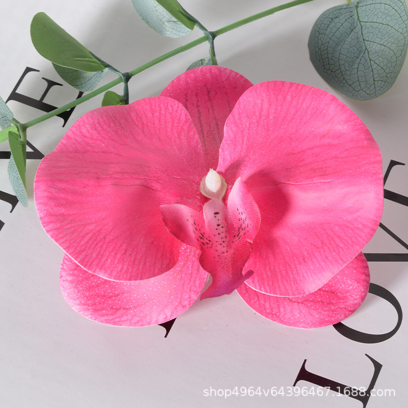 Película blanca Phalaenopsis flor cabeza pétalo simulación flor accesorios tocado horquilla diy flor decorativa de boda hecha a mano