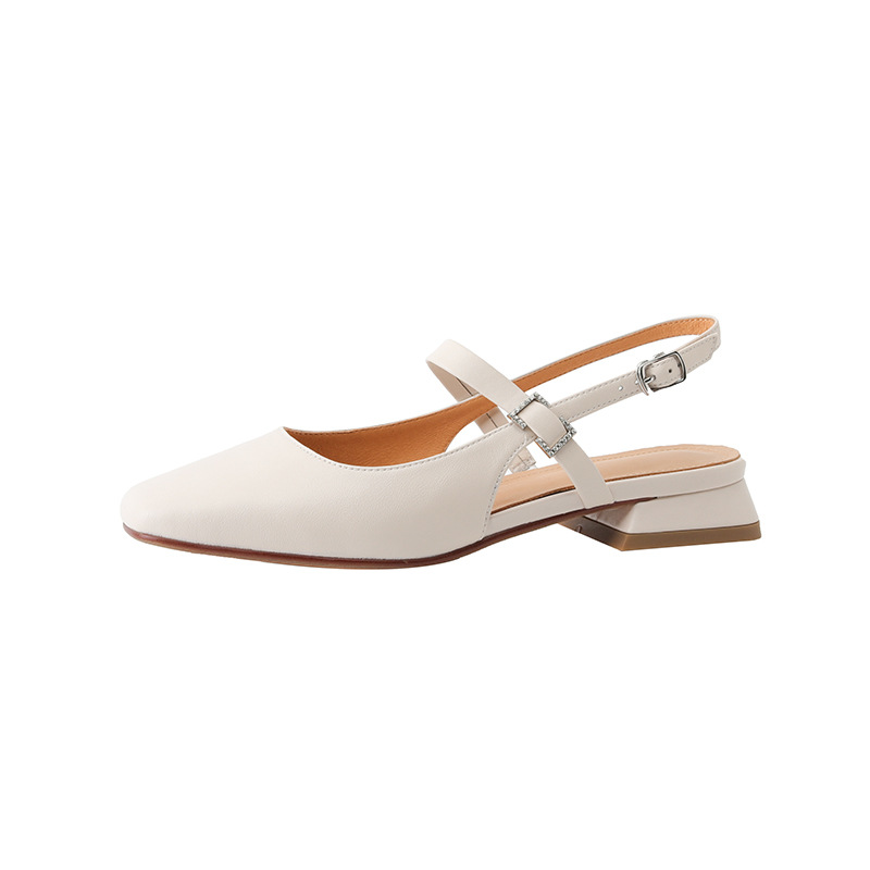 CHIKO Laqueena Square Toe Block Heels Slingback Shoes