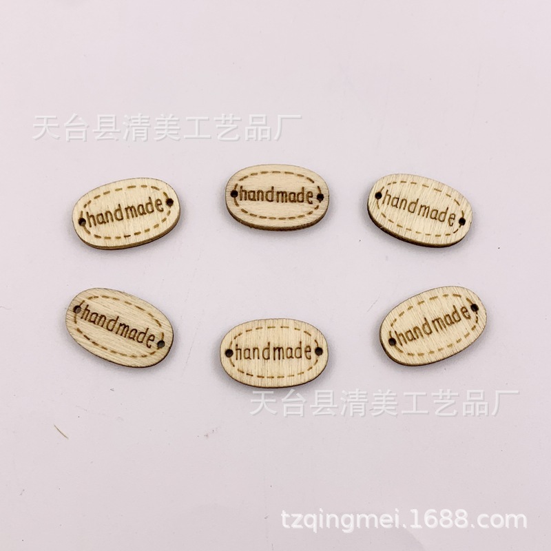 20*13mm color madera madera ovalada signo botón DIY artesanía hecha a mano 50 piezas por paquete