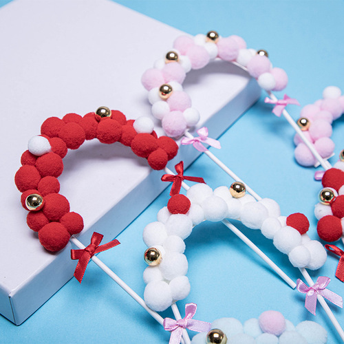 Manufacturer wholesale baking decoration supplies, hair ball arch dessert decoration inserts, birthday party cake decorations