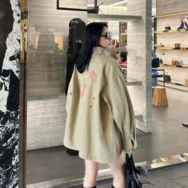 26春季新款美式重工立体刺绣工装外套立体花朵字母上衣146