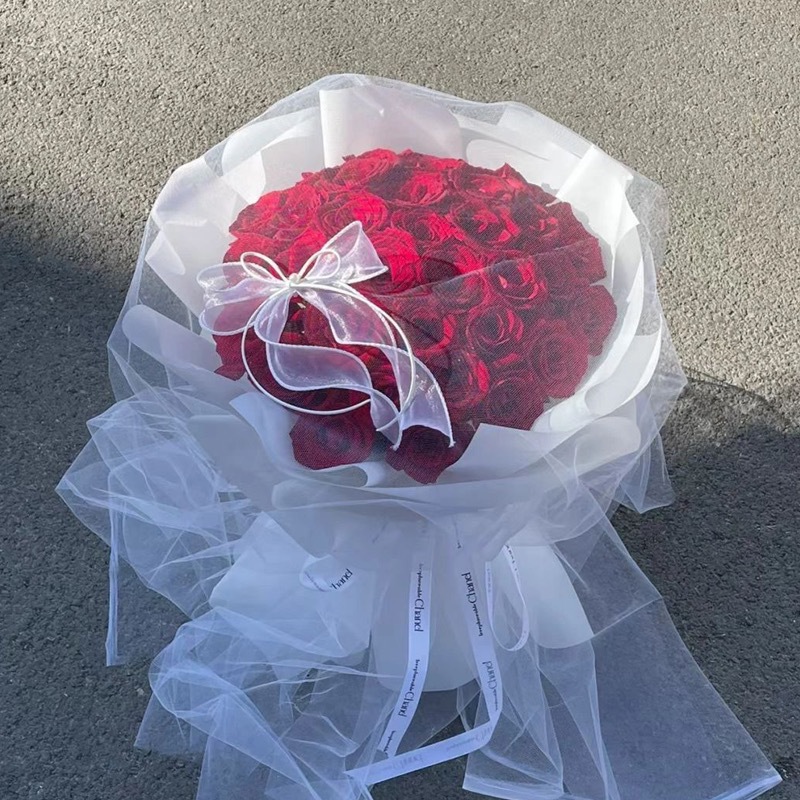 Hilo de hadas Hilo de malla ins Hilo de encaje de color sólido hecho a mano Material de embalaje de flores Hilo de hadas Paquete de ramo