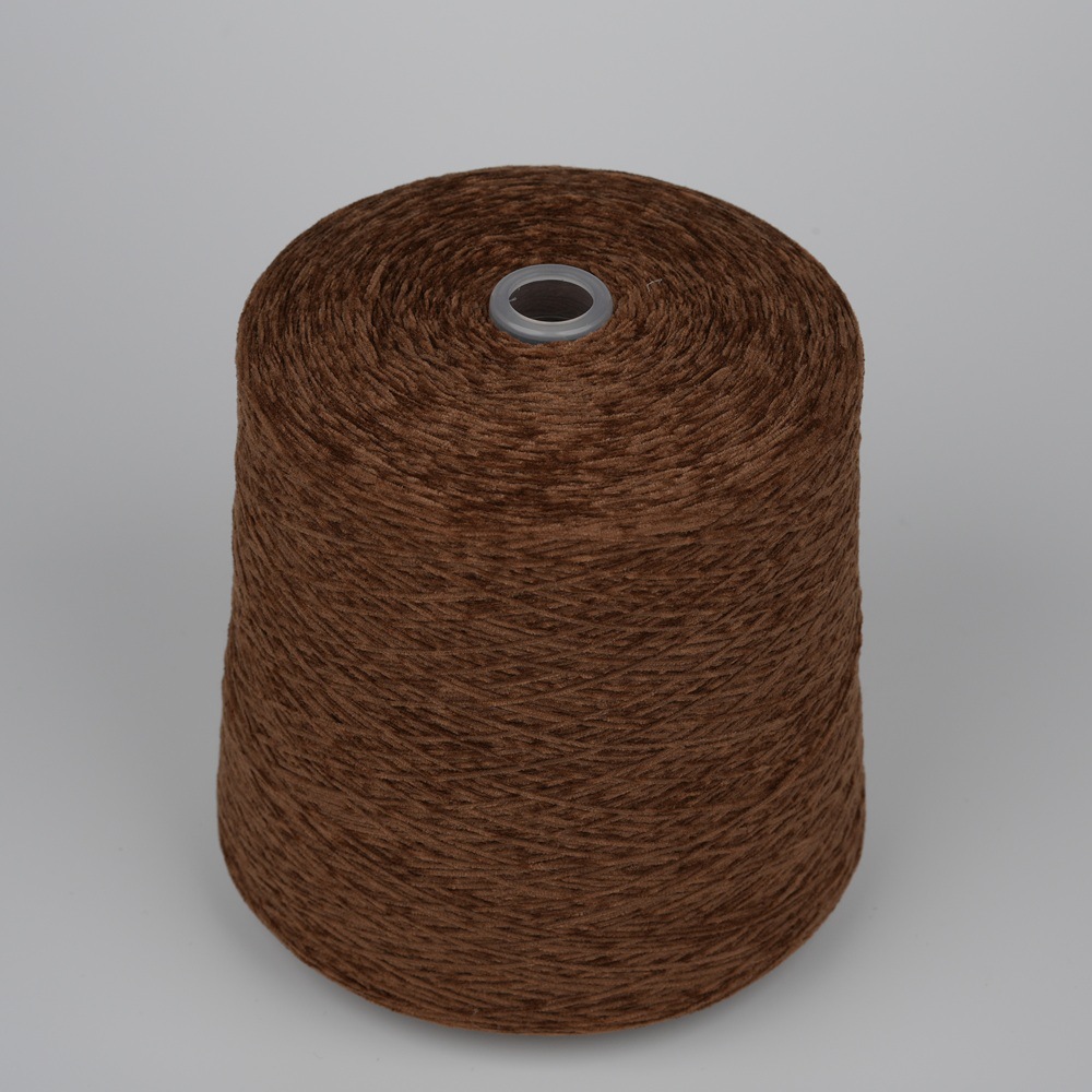 10支雪尼尔纱线 有光/半光/无光雪尼尔来样定染针织机织钩针