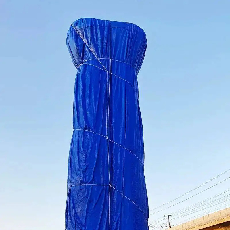 加工高架桥墩养护墩衣 桥梁立柱养护罩 pe布桥墩罩
