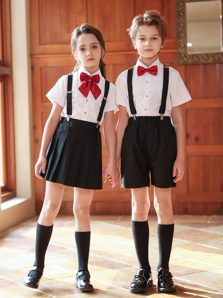 Trajes de coro para niños, trajes de actuación, vestidos de estilo británico para escuelas primarias y secundarias, trajes de actuación para niños y niñas, trajes de babero