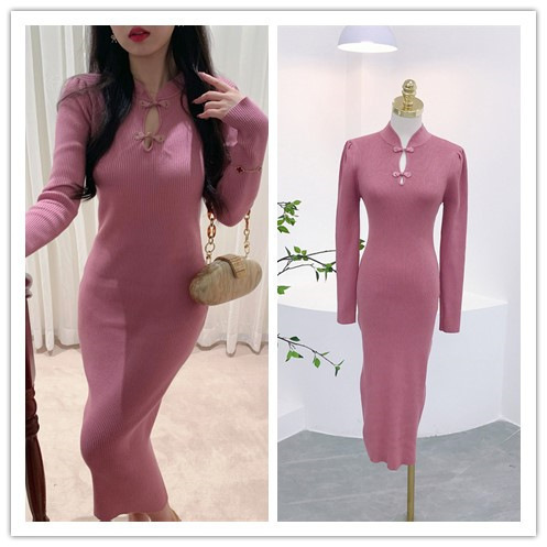 6883 Elegant Beauty National Retro Improved Cheongsam Dress with Hollow Out Puff Sleeves Slim Fit Long Dress 6883 Elegant Beauty National Retro Improved Cheongsam Dress with Hollow Out Puff Sleeves Slim Fit Long Dress