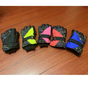 New Winter Outdoor Sports 9-15 Years Old Children Ski Sports Gloves Embroidered Warm Waterproof Windproof Gloves