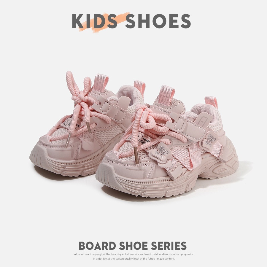 Mädchen-Sneaker im Prinzessinnen-Stil mit Farbblock-Design, lässig, sportlich, weiß, trendiges Dopamin-Design, Kinderschuhe_voghion.com