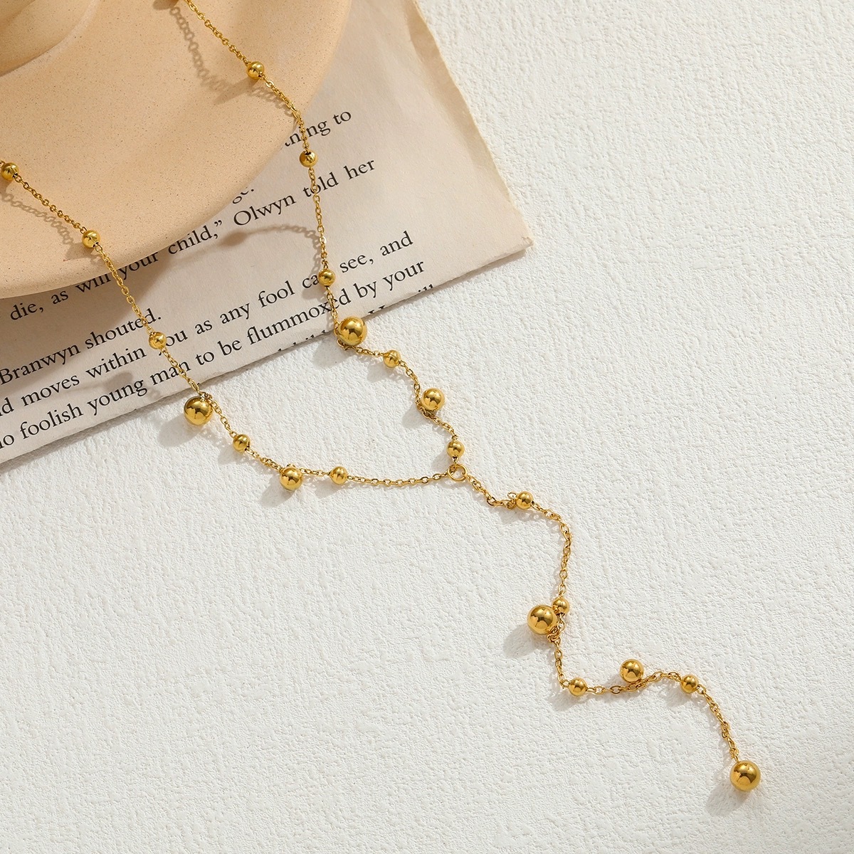 9g Weight PVD Coated Gold Plating Process Wholesale Jewelry Casual Simple Style Round Titanium Steel Pendant Necklace
