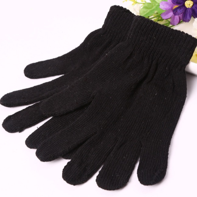 Guantes Cálidos de Invierno al por Mayor, Guantes Negros Transfronterizos, Guantes de Punto para Comercio Exterior, Regalos, Fabricante de Amazon al por Mayor