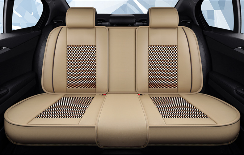 New cross-border Nappa leather and ice silk full-cover car seat cushion and seat cover, suitable for all seasons, comfortable and breathable, wholesale for foreign trade