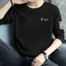 男士长袖打底衫休闲运动圆领长袖男印花长袖打底衫圆领卫衣男装