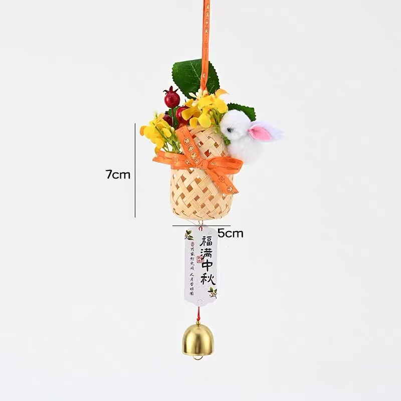 中秋节竹编手工小灯笼编织兔子圆形国风儿童手提灯笼花艺装饰材料|undefined
