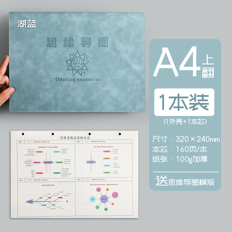 Mapa de la mente cuaderno a4B5 cuaderno de hojas sueltas desmontable estudiante simple examen de ingreso de posgrado Aprendizaje de cuero suave en stock al por mayor