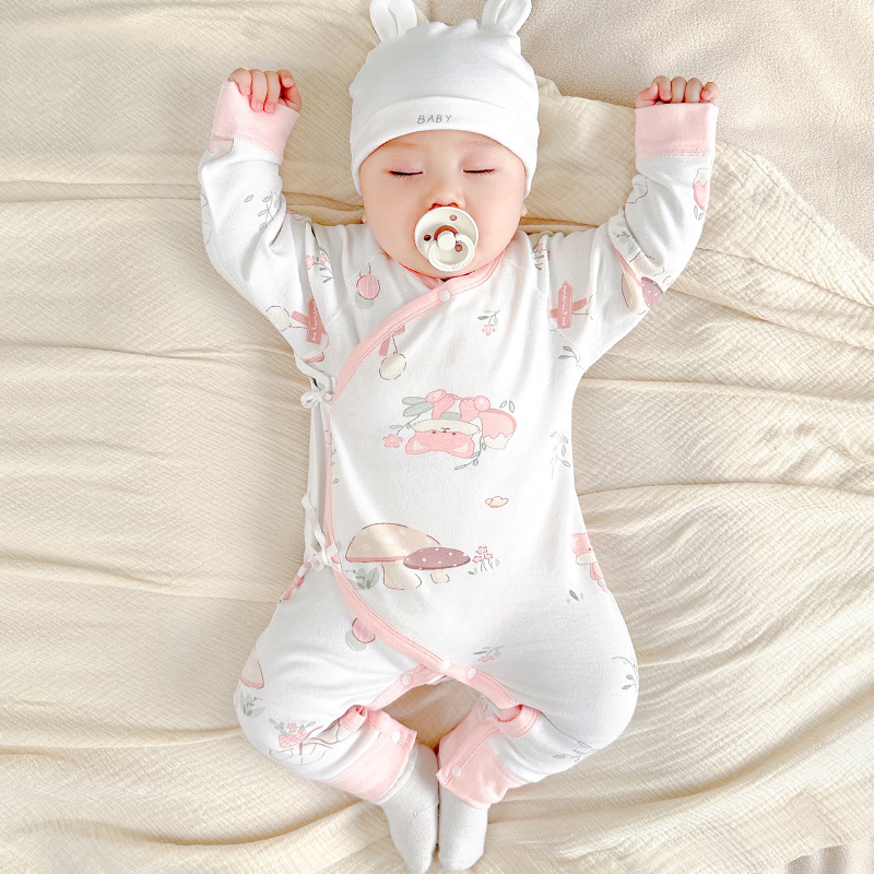Ropa de bebé recién nacido primavera, otoño, invierno, 0 algodón puro en marzo, monje, ropa caliente para niños pequeños, camiseta de bebé