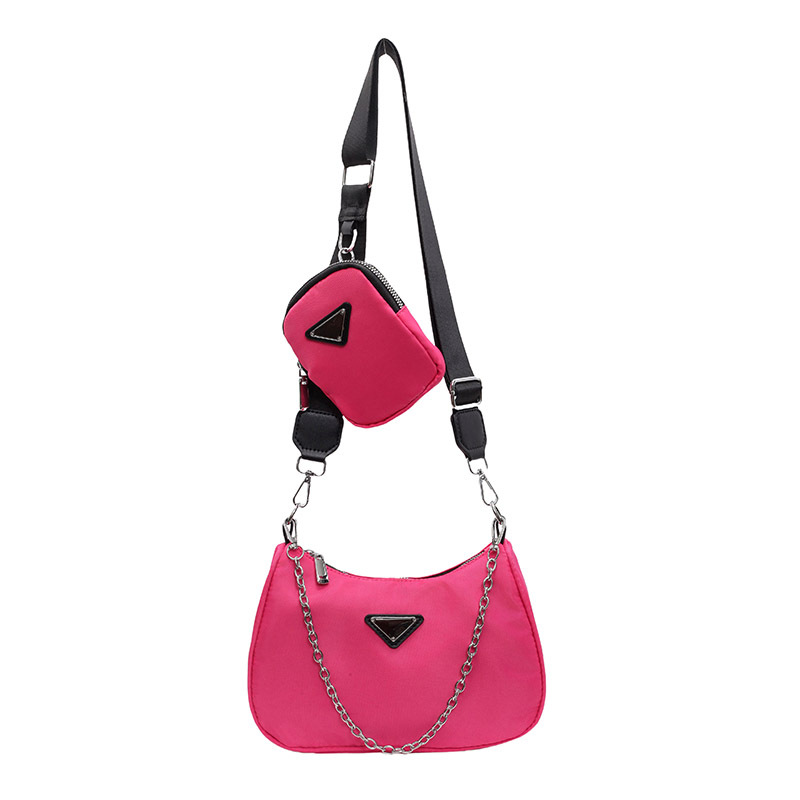 2024 otoño nuevo bolso femenino textura tela impermeable bolso de axila cadena de todo fósforo bolso de mensajero de un solo hombro para mujer