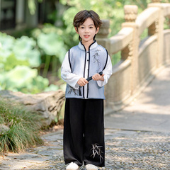 子供時代の漢服男の子セット春秋国風子供唐装赤ちゃん新中国式高級長袖演出服
