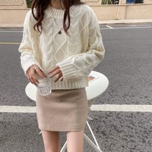 圆领加厚短款毛衣外套女春夏新款软糯洋气减龄小个子针织衫上衣潮