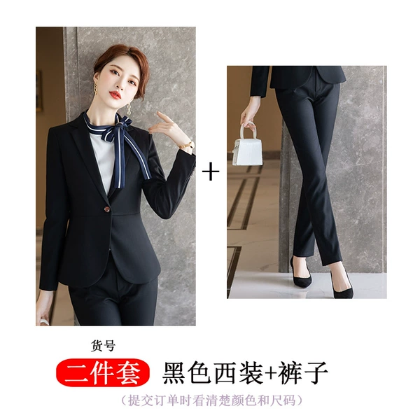 Classic suit jacket, black trousers