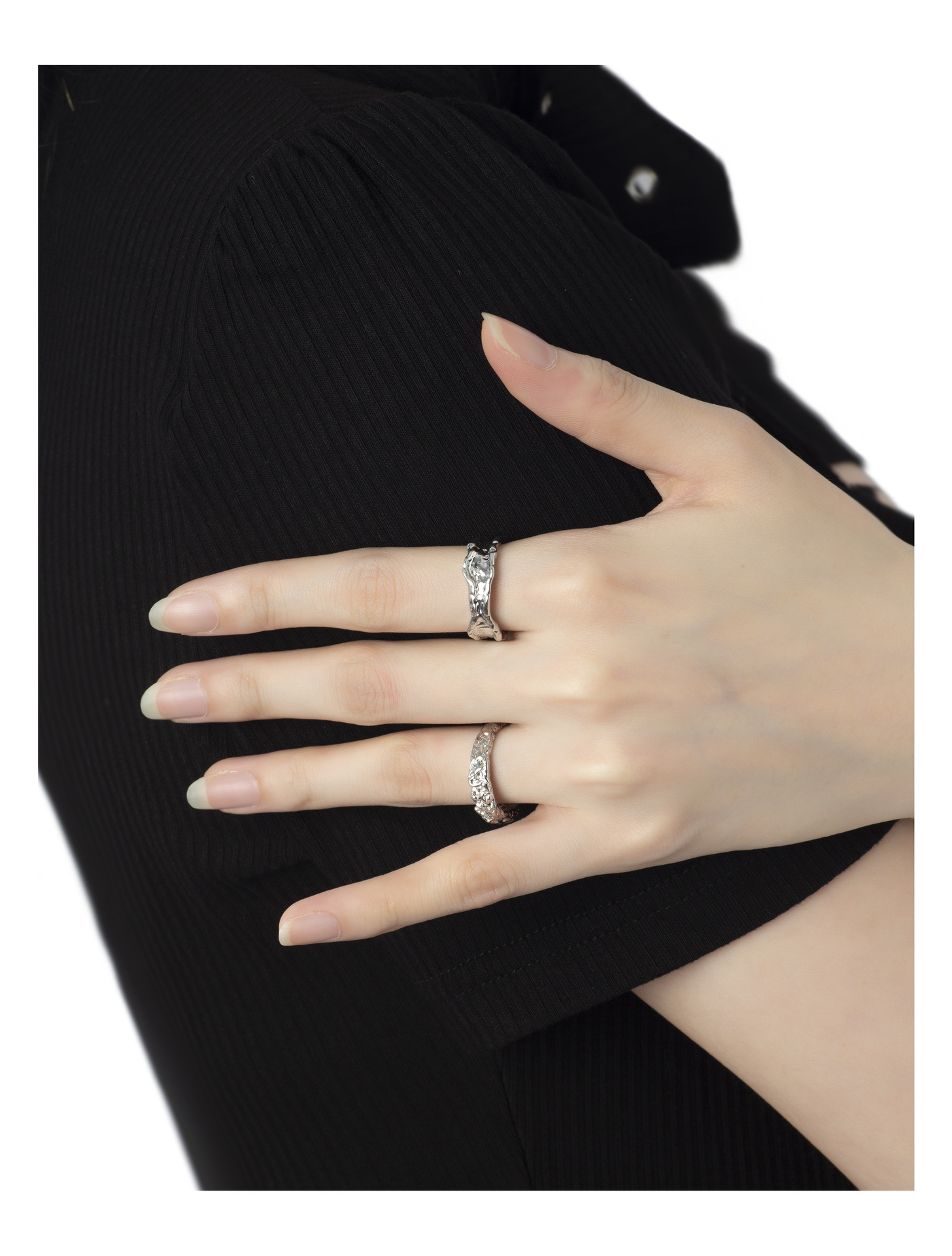 INS Style Geometric Copper Plating Rings 1 Piece