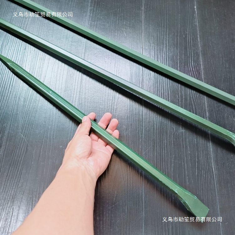 碳钢一体两用六角撬棍 钢钎 六棱撬棒 扁弯撬石头 尖头破拆门窗