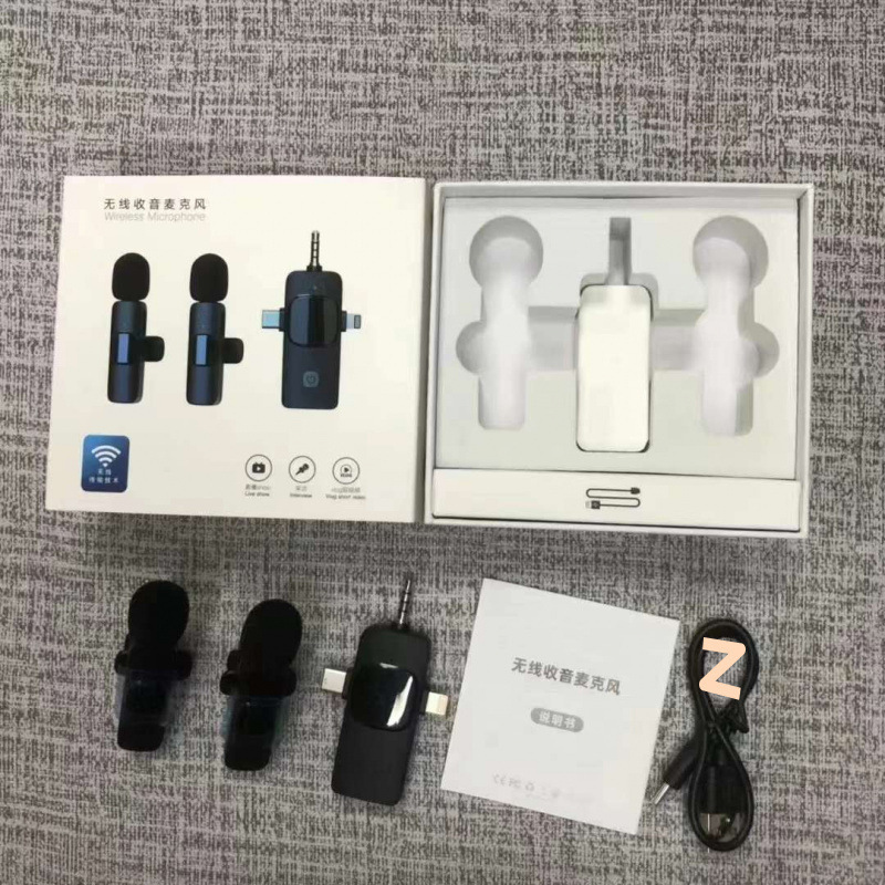 クロスボーダーワイヤレスラベリアマイク k8 k9 1 対 2 携帯電話マイク屋外ビデオライブ録音ワイヤレスマイク|undefined