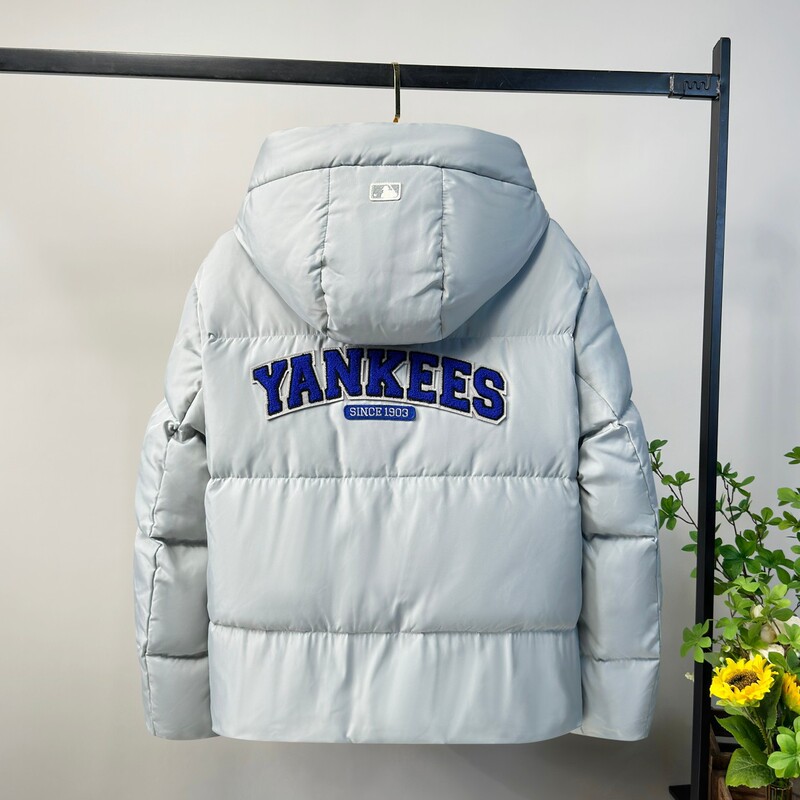 2024冬季MLB潮牌后背字母休闲时尚男女同款加厚连帽羽绒服外套|undefined
