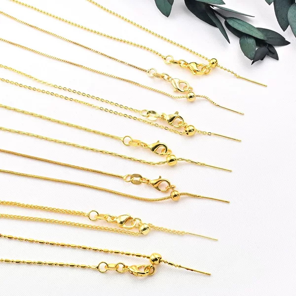 45-60cm Universal Adjustable Necklace 14K Gold Color-Preserving O-Chain Box Chain Chopard Necklace Wholesale from Manufacturer
