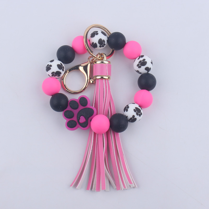 Hip-Hop Simple Style Tassel Pu Leather Silica Gel Unisex Keychain display picture 2