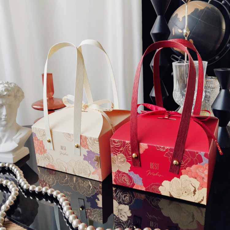 2025喜庆礼盒包装创意手提烘焙礼品盒花茶糖果饼干雪花酥盒子