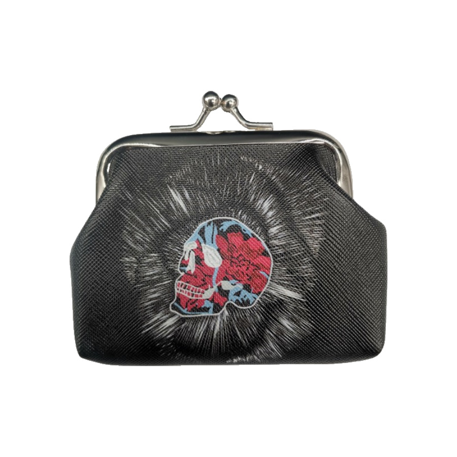 Unisex Flower Skull Pu Leather Clasp Frame Wallets display picture 6