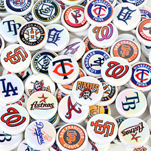 24mm印花美国职业棒球联盟MLB串珠圆片珠DIY手工笔手机链饰品配件
