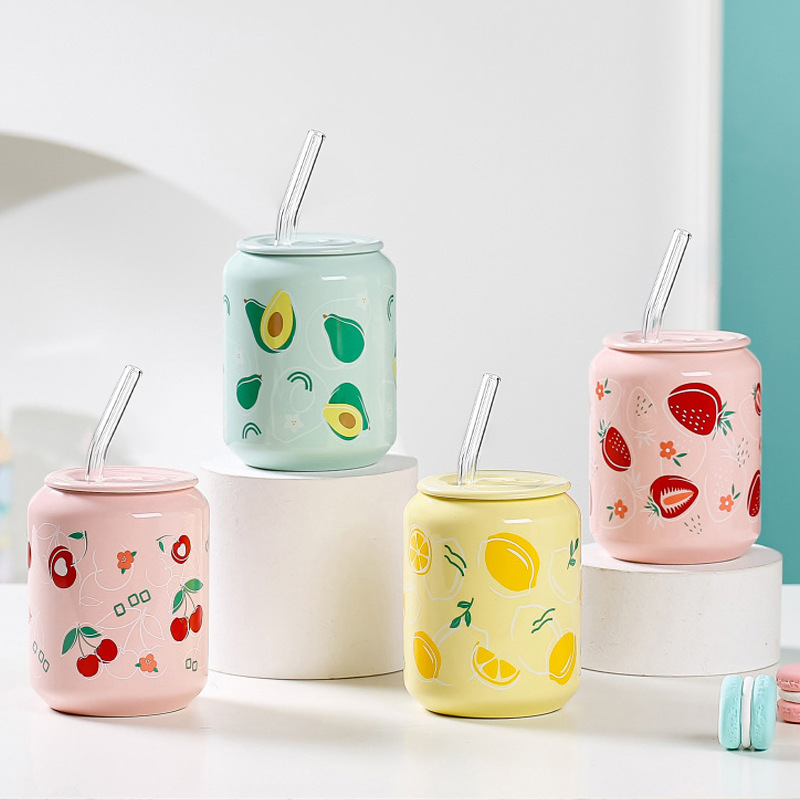 Taza de Navidad con Tapa y Cuchara, Taza de Cerámica para Café y Agua, Regalo Estudiantil Navideño