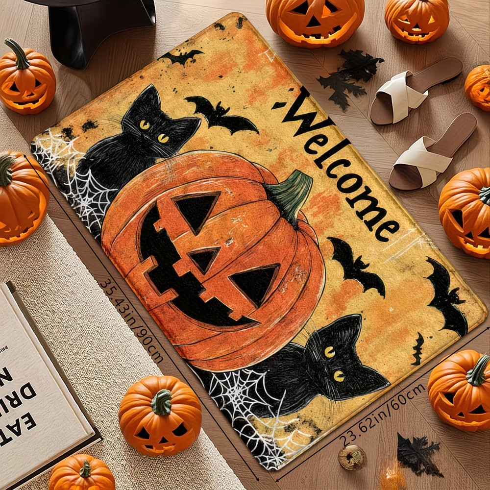 Cross-Border Halloween Floor Mats, Entrance Holiday Decoration Mats, Bathroom Absorbent Foot Mats, Shower Room Non-Slip Floor Mats in Stock