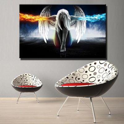 喆敏喷绘油画装饰画单幅天使的翅膀亚马逊Wish速卖通跨境货源