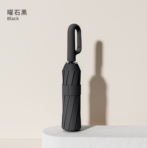 全自動晴れ傘逆自動折りたたみ両用傘黒ゴム日焼け止め反射プラスリング傘ビジネス傘