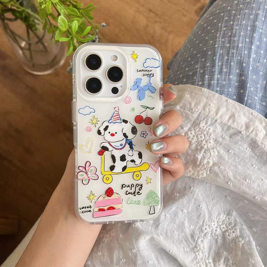 Graffiti lindo cereza patineta cachorro para iphone16ProMax/15 funda para teléfono 13 Apple 14 hembra 15P