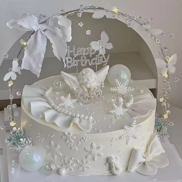 Navidad hermosa mariposa cristal hierro forjado torta decoración Cupido corona de cumpleaños adornos horneados