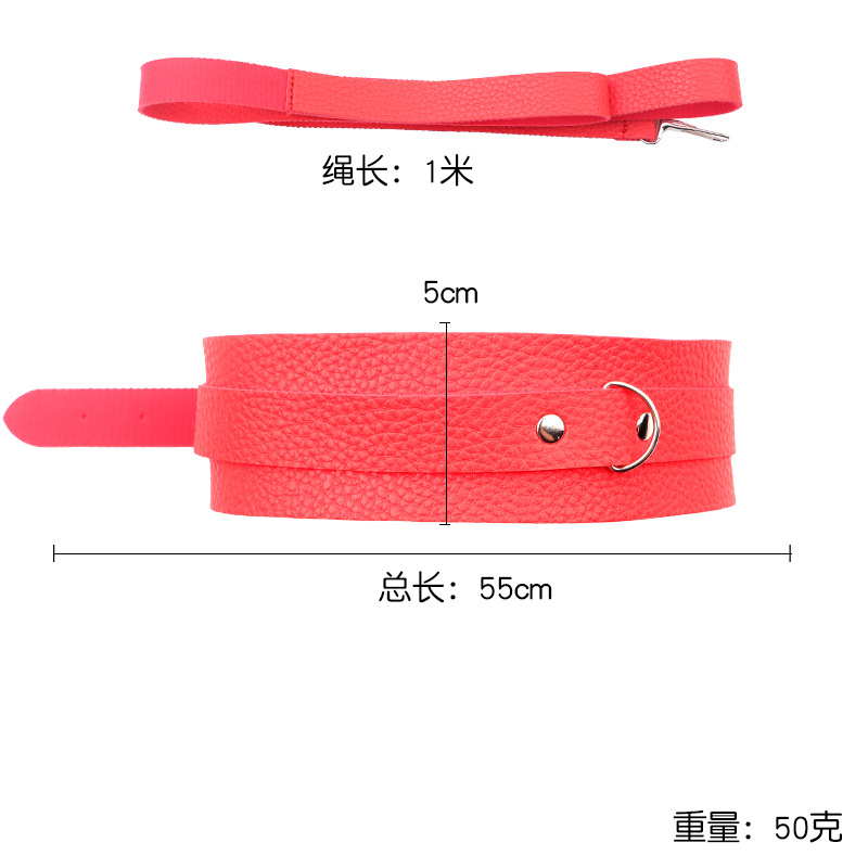 Bondage Kit with Handcuffs, Whip, Gag, Blindfold and Storage Pouch, PU, Pink — detail image 14
