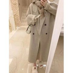 感毛呢外套女2025秋冬新款韩系小个子赫本风加厚呢子大衣