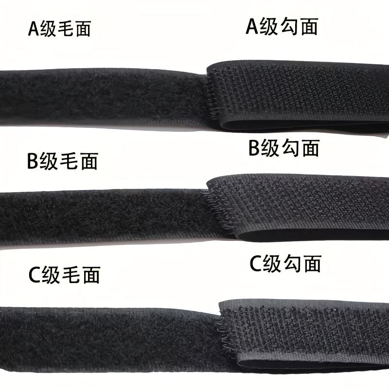 Fabricante mayorista de nylon velcro negro gancho texturizado ventana de ropa almacena velcro de hebilla blanca