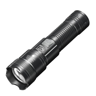 New retractable wholesale floodlight UV fənərlər - black-p50-digital-display-1200-mah