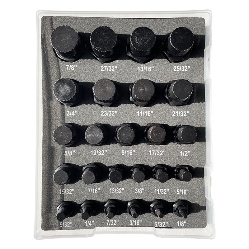 25-piece set hexágono tornillo extractor multi-Spline dañado deslizante de alambre deslizante diente roto cabeza perno herramienta de eliminación