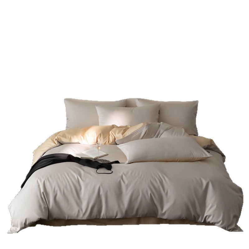 Cuatro estaciones Nantong algodón conjunto de cuatro piezas de color sólido lujo ligero alto sentido 60 algodón de lana larga delgado lujo ligero