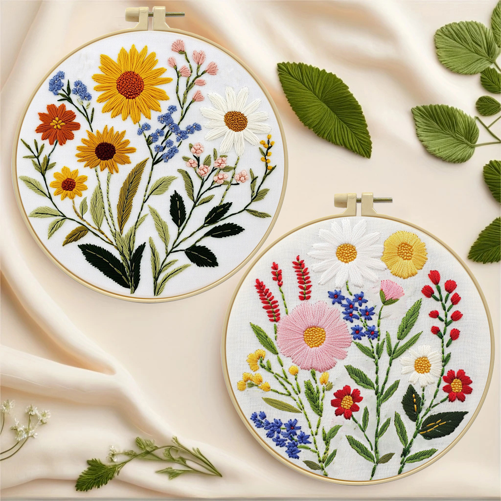 2025 nuevo producto bordado DIY material paquete floral serie dos principiantes paquete de bordado transfronterizo Amazon introducción
