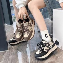 阿甘鞋款潮鞋2023冬新款百搭拼色撞色加绒休鞋子女春季高颜值