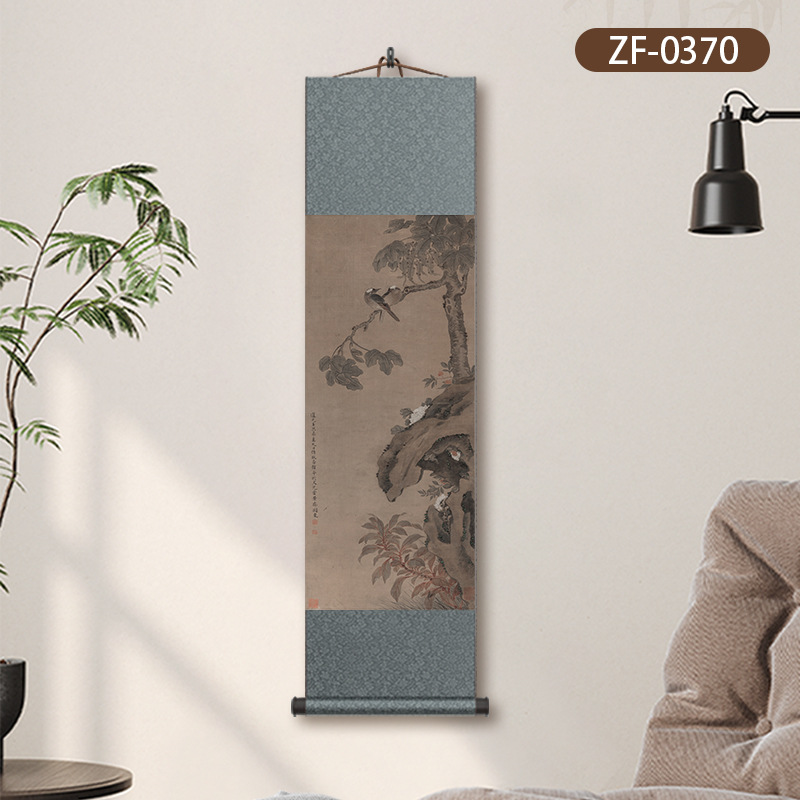 ZF-0370 청란 꽃과 새(우통 흰머리 사진)